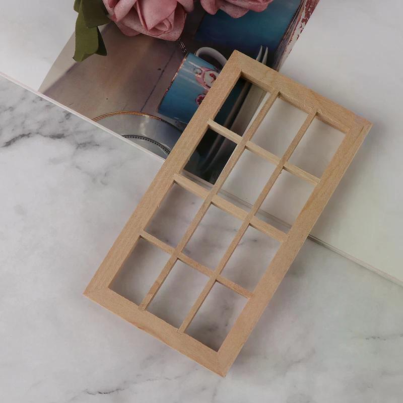 1:12 Dollhouse Miniature Wooden 12-pane Window Frame Model Accessories Toys For Kids Creative Play