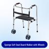 Folding Stainless Steel Walker & Cane Aid for Elderly