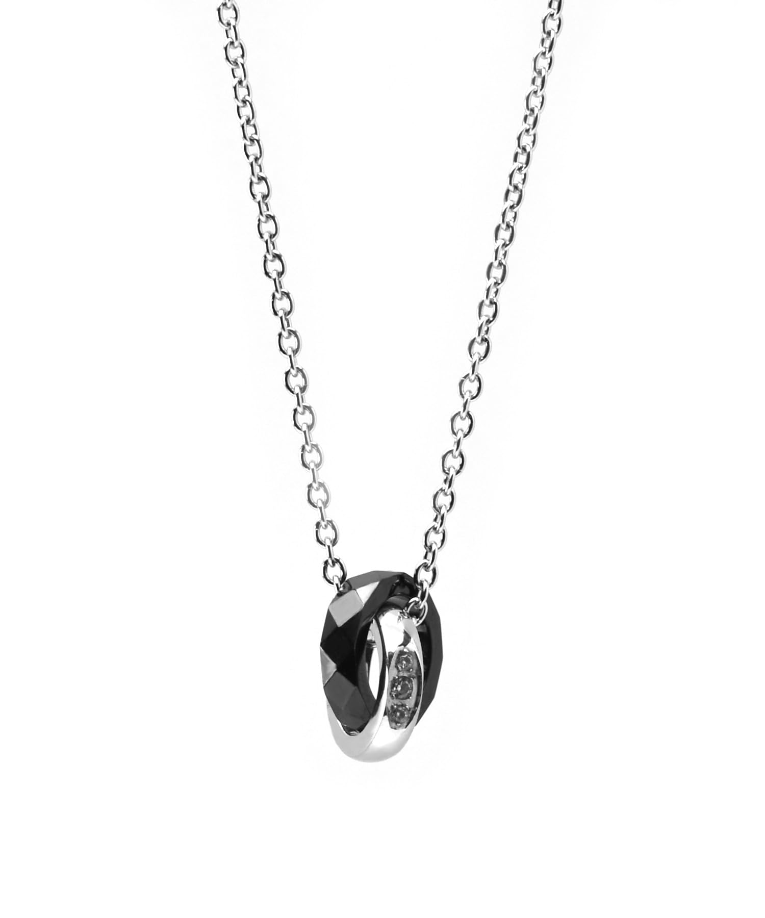 

Lionheart Necklace [Limited Edition] LH-1 Stud Double Ring Necklace, Surgical Stainless Steel 316L (Hypoallergenic)