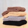 3 Pairs Men's Half Fleece Socks Winter Thermal Coral Fleece Pure Color Warm Thicken Soft Mid-tube Floor Home Sleep Socks Women