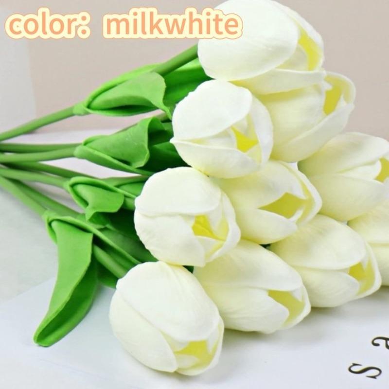 5/10Pc Premium Tulip Artificial Flowers, Real Touch Tulip Bouquet, Decorative for Wedding Home Party Christmas Candy Birthday