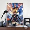 Blazblue Game Printed Poster Customized Wall Art Retro Vintage Metal Tin Signs for Modern Home Decoration Luxury Room Decor Men