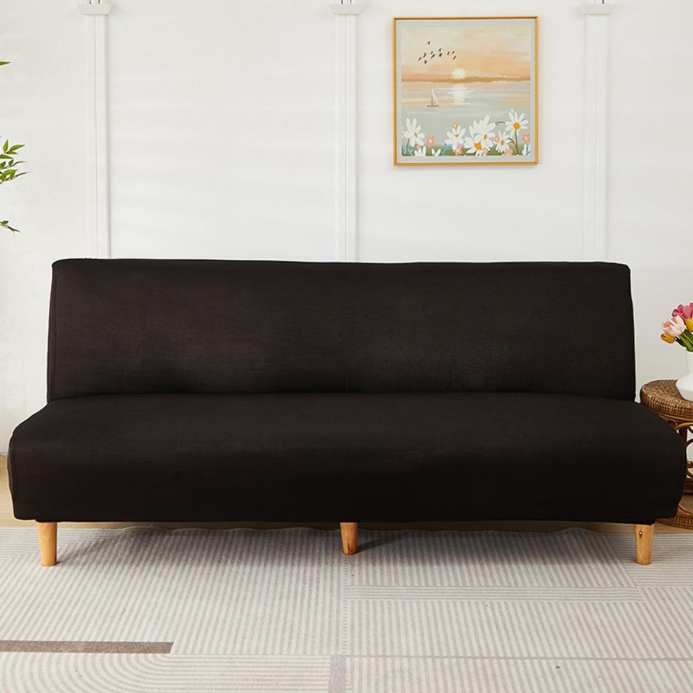 

Stretch Sofa Cover Full Encasement for Simple Sofa Bed Armless Couch Slipcover Elastic Sofa Protector size (150-190cm) чорний
