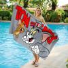 Tom&Jerry Cartoon Beach Towel Soft Microfiber Bath Towel Flat Print Absorbent Towel for Beach Pool Camping
