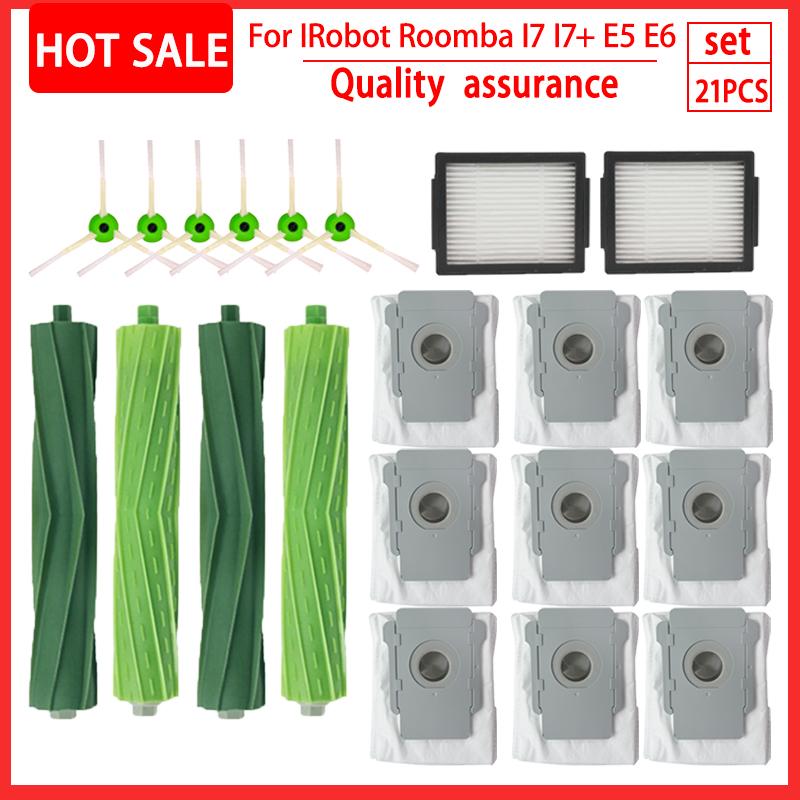 For iRobot Roomba i7 i7 i6 i8 i3 Plus E5 E7 E&I Series Hepa Filter Side Brush Main Brush Vacuum Cleaner Replacement Accessories