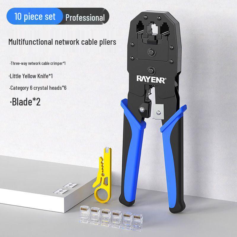 

Professional Grade Network Cable Crimpers & Tester Set - Cat 6 Multifunctional Pliers for Electricians
