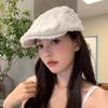 Japanese Retro Solid Color Striped Beret Women's Spring and Summer Literary Retro Versatile Face Small Thin Newsboy Cap