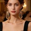 Indian Bohemian Rhinestone Tassel Earrings