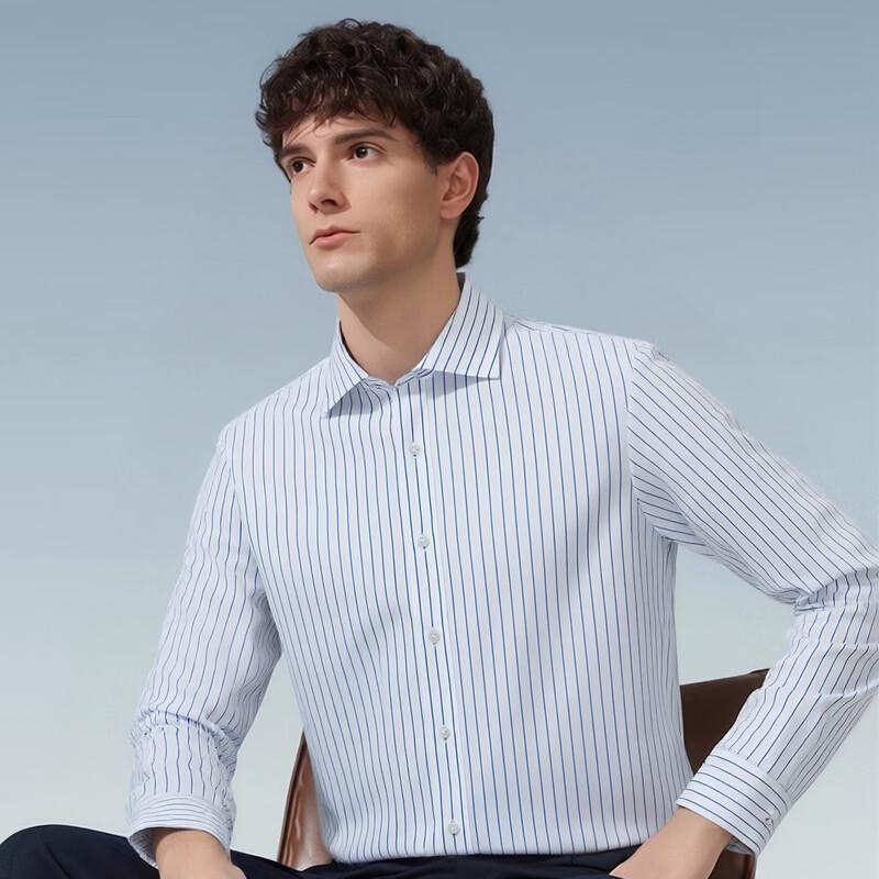 

Judger Men s Easy-Care Striped Business Casual Long-Sleeve Shirt L