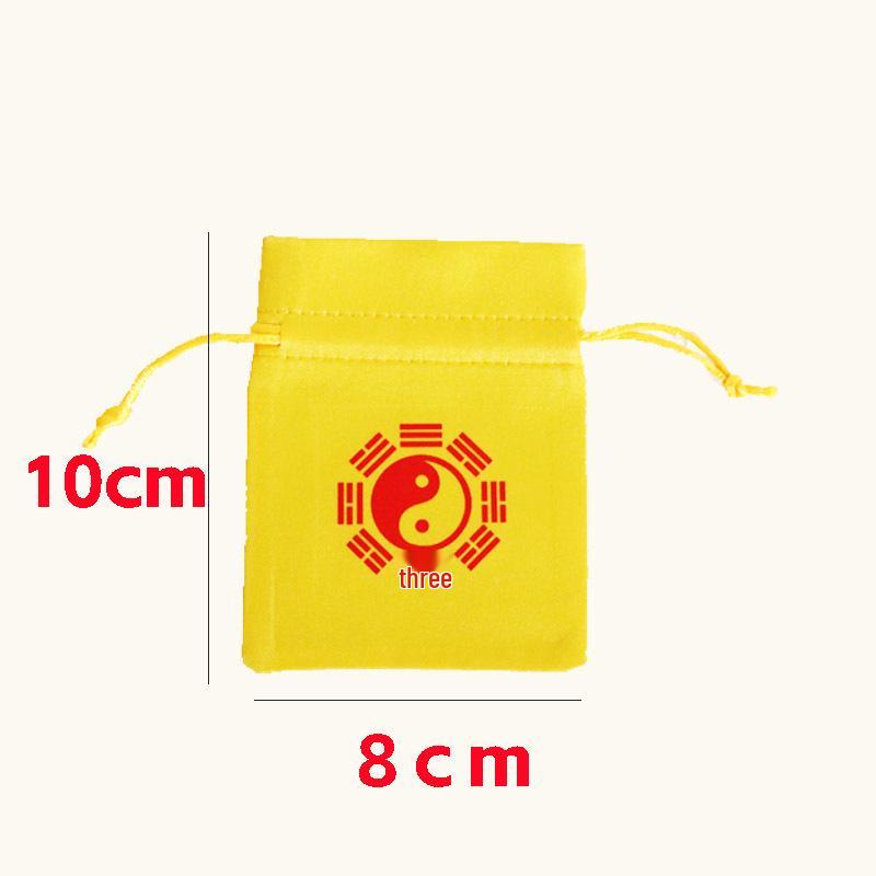 Red Brocade Bagua Pouch: Lucky Taoist Amulet Sachet for Five Grains