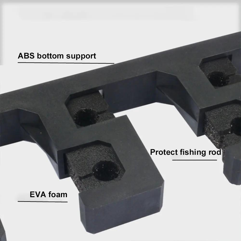 1Pcs Fishing Rod Storage Rack 10 Holes Wall-mounted Fishing Pole Holder Bracket Vertical & Horizontal Display Fixed Frame