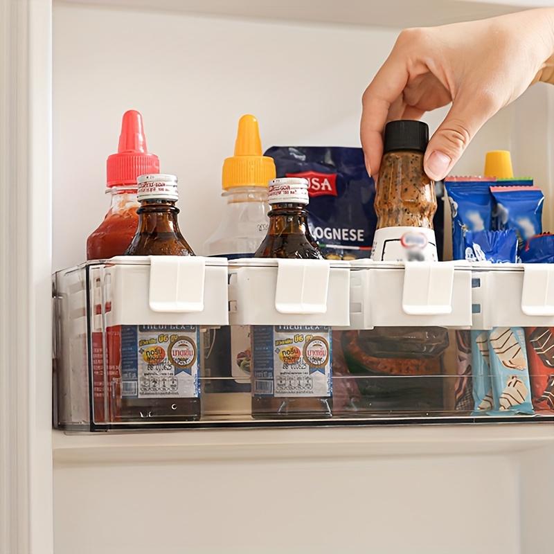 Refrigerator Storage Shelf Used For Side Door Storage Partition Retractable And Expandable Shelf Kitchen Bottle Rack Organizer