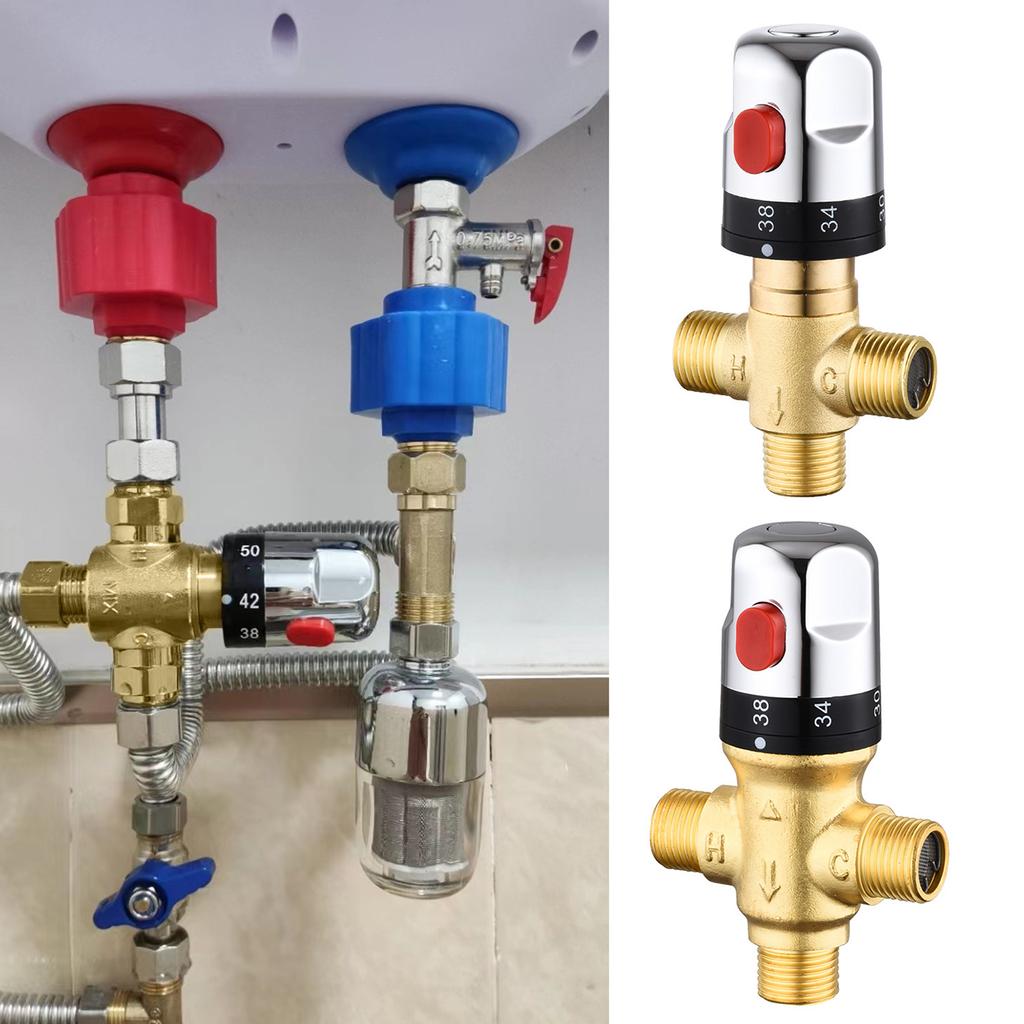 Brass 1/2 Thermostatic Valves DN15 Constant Temperature Valves Upgrades for Stable Temperature Control In Home Plumbing