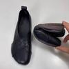 Soft-soled Mother Spring and Autumn Shallow Mouth Single Shoes Women's Flat-soled Soft Leather Middle-aged and Elderly New Retro One-pedal Wome
