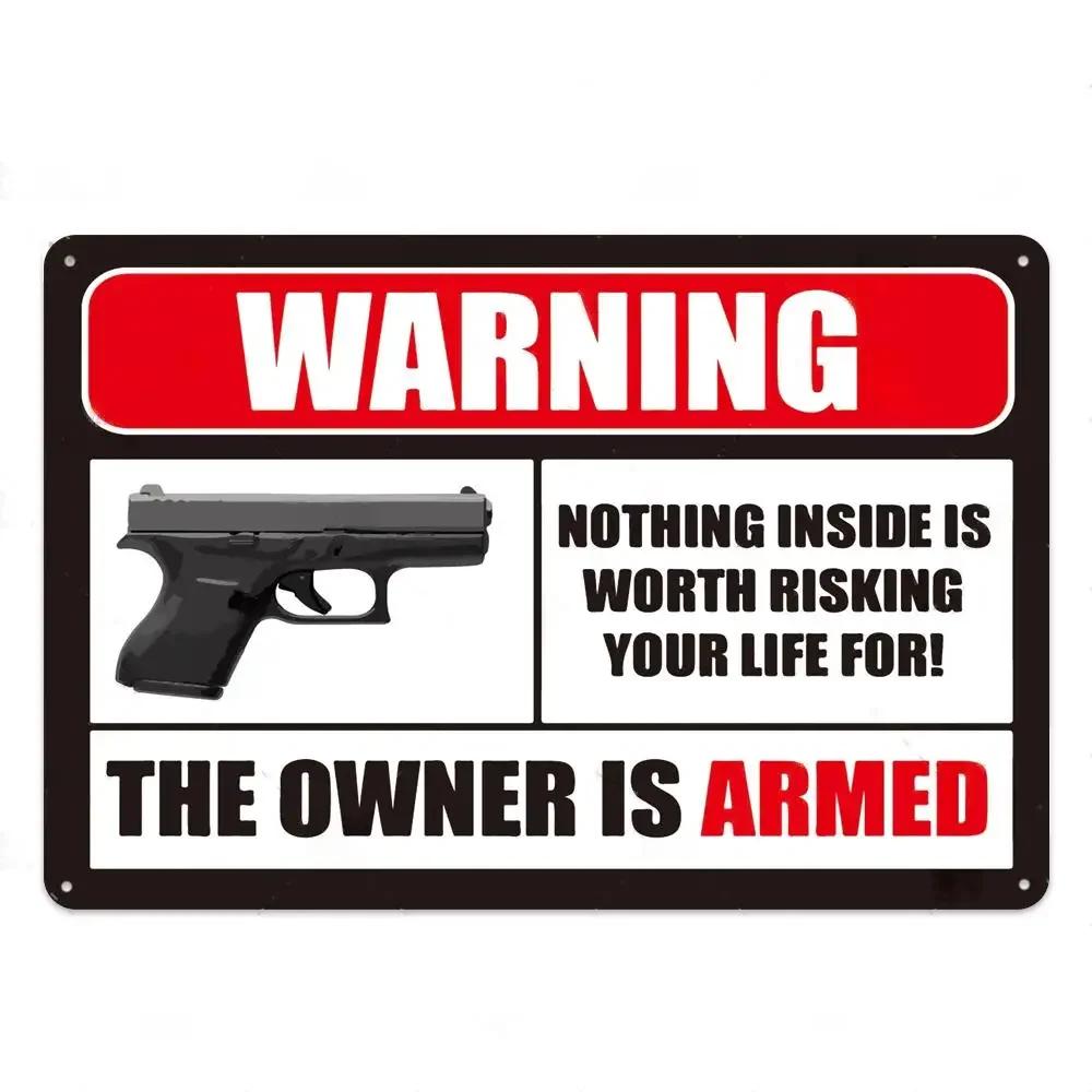 Funny Warning Sign Metal Sign Tin Sign Wall Decor No Trespassing Sign Metal Painting Wall Sticker Vintage Metal Tin Plate