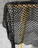 1yard Sparkling Tassel Hollow Black Perspective Texture Fabric for Sewing Creative Outerwear,dress,bag,clothing Design Fabric
