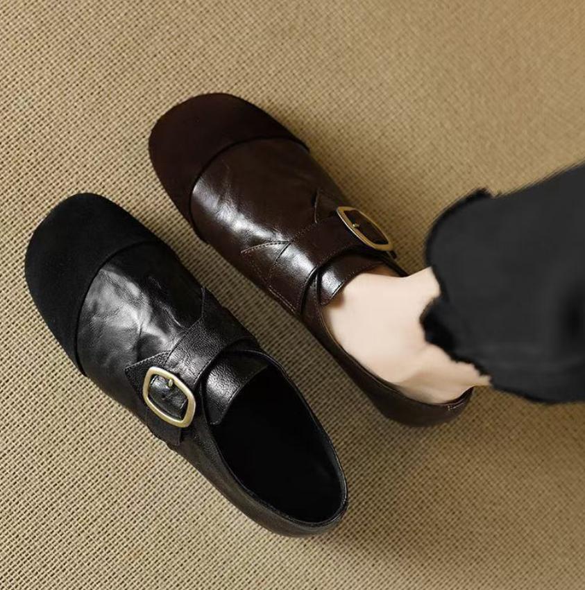 Fashion Luxury Women's Mary Jane Shoes Female New lolita shoes Women Square Toe Flat Cowhide Ladies ballet shoe tabis mocasines mujer