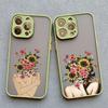 Oil Painting Flower Girl Phone Case For iPhone 16 15 12 11 13 14 Pro Max Mini X XS XR 15 14 8 Plus Shockproof Translucent Covers