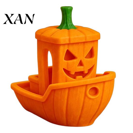 Detailed Ship Statue 3D Printed Halloween Boat Figurine, Spooky Ghost Pumpkin Festive Holiday Decorations for Party Tabletop Home Decor Ornament