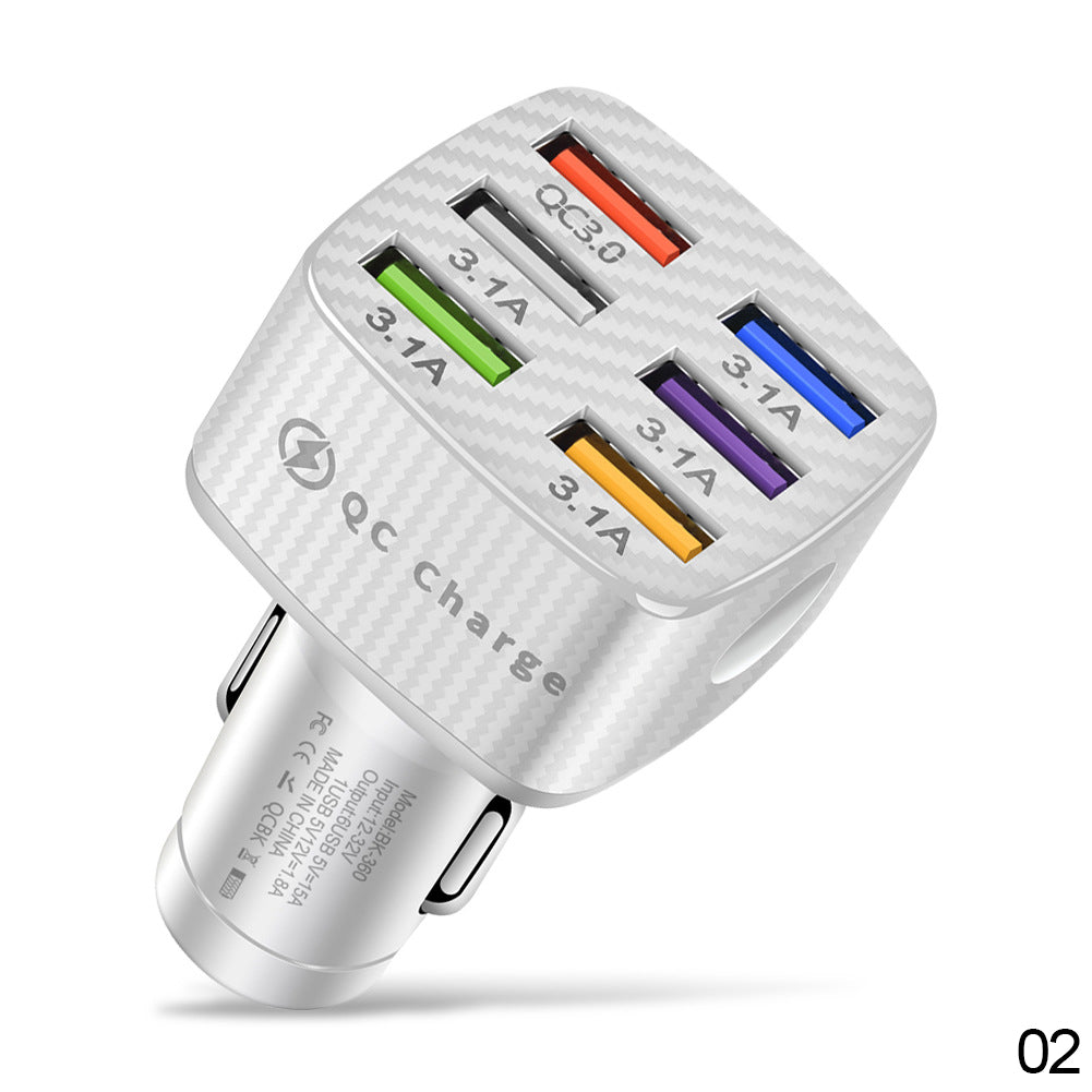 75W 15A 6USB Car Charger Fast Charging Phone Adapter Car For Phone Car Quick Charge