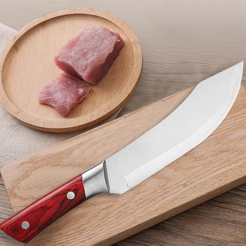 Butcher Knife Stainless Steel Wood Handle Boning Knife Meat Cleaver Cooking Tool