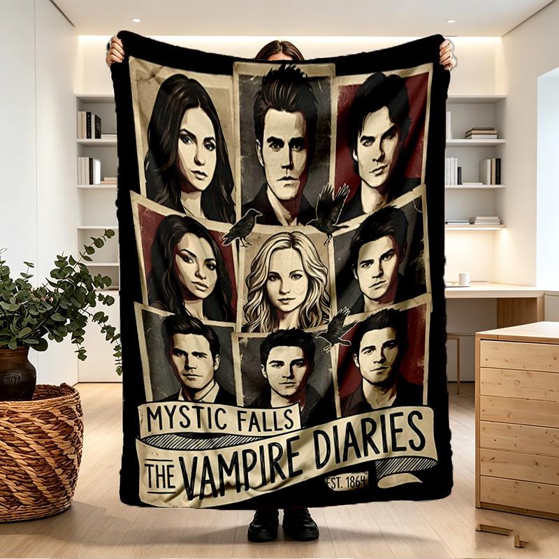 The Vampire Diaries Print Blanket - Soft & Comfortable, for Bedroom, Travel, Sofa, Home Decoration - Birthday Christmas Gift for Friend