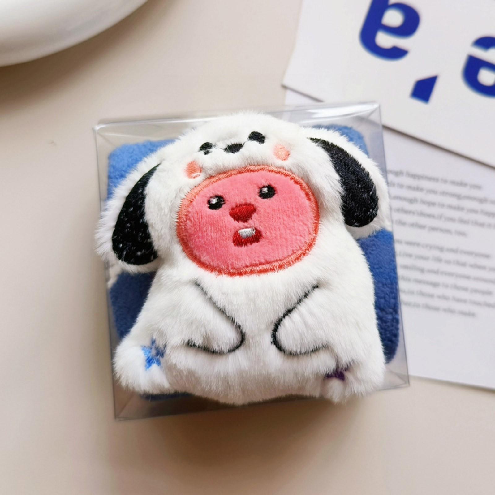 

Мультяшное полотенце из кораллового флиса «Маленький бобр» на сувенир, квадратное полотенце, полотенце для рук One Size