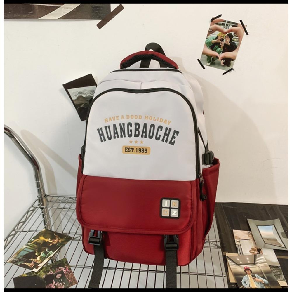 Small fresh forest school bag female high school student simple backpack ins style Korean version junior high school student large capacity backpack красный