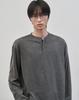 WORK ON BODY OFF Rested Semi-Overfit Henley Neck Knit [Charcoal]