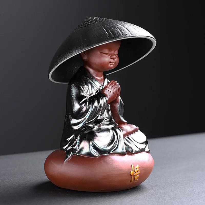 Ceramic Creative Little Monk Tea Strainer Tea Leaking Tea Strainer Household Kung Fu Set Accessories Ceremony Decoration
