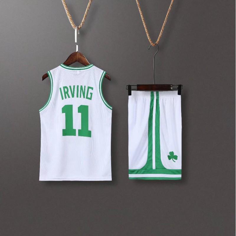 Kids Basketball Jersey Set Celtics Team Match Uniforms Primary School