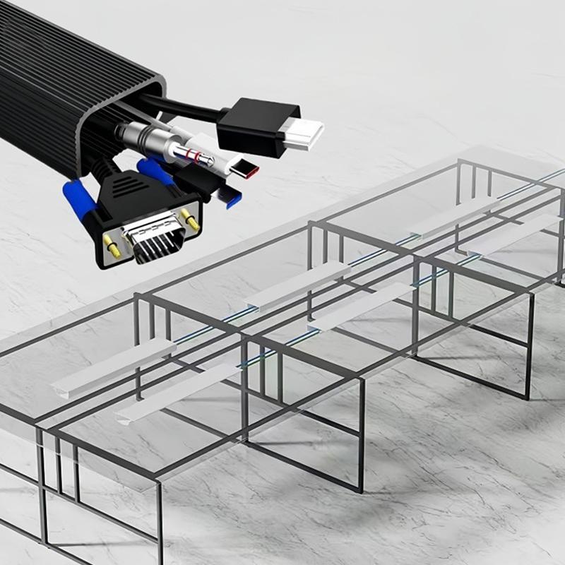 Channel Desk Cable Organizer Cable Management Accessories White Cable Protecter No Drilling Under Desk Management Tray