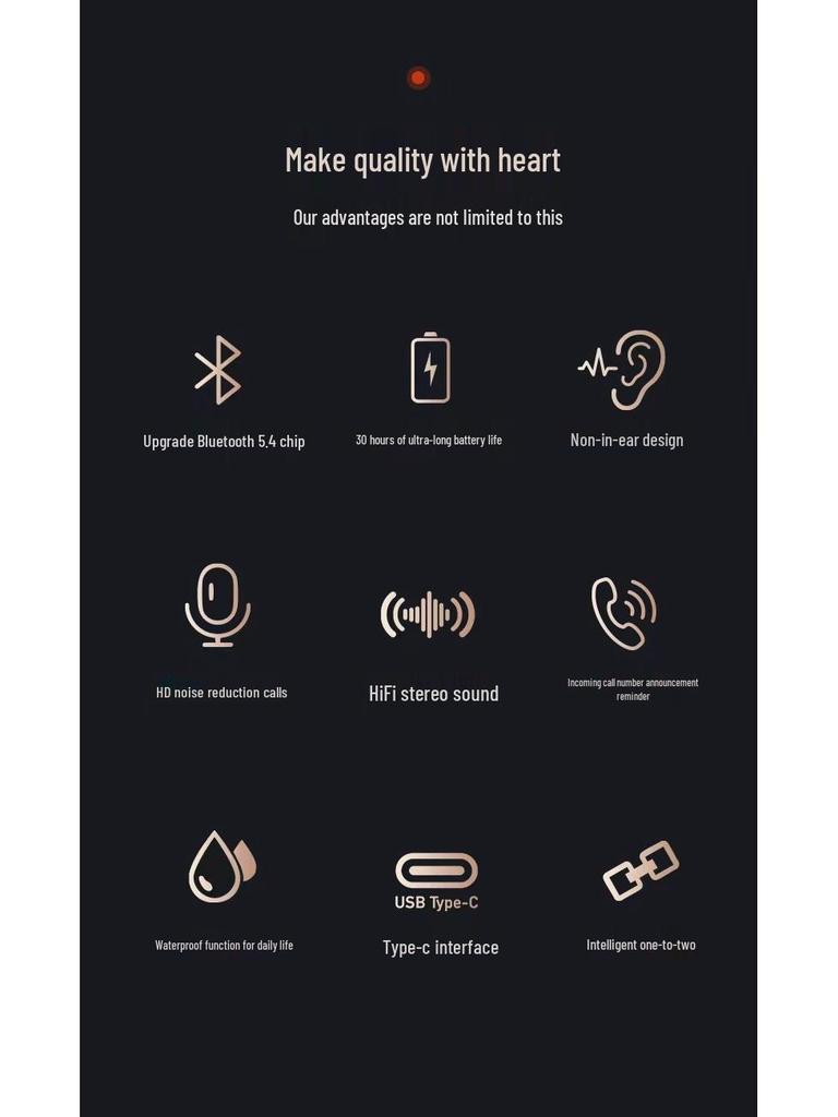2025 Bluetooth In-Ear Earphones: Long Standby, Noise Reduction, Compact Ear-Hook Design for Drivers and Riders