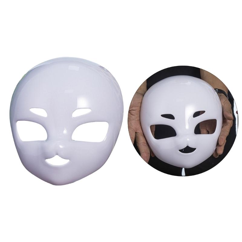 Katzenmaske Fursuit Kopfmaske Halloween Maske zum Bemalen Tier Cosplay Maske DIY Weiße Halbmasken für Maskeradenparty