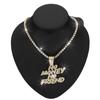 Hip Hop Full Diamond Letter Pendant Necklace Pendant Accessories Trendy Men'S Cuban Chain Collarbone Chain Accessories