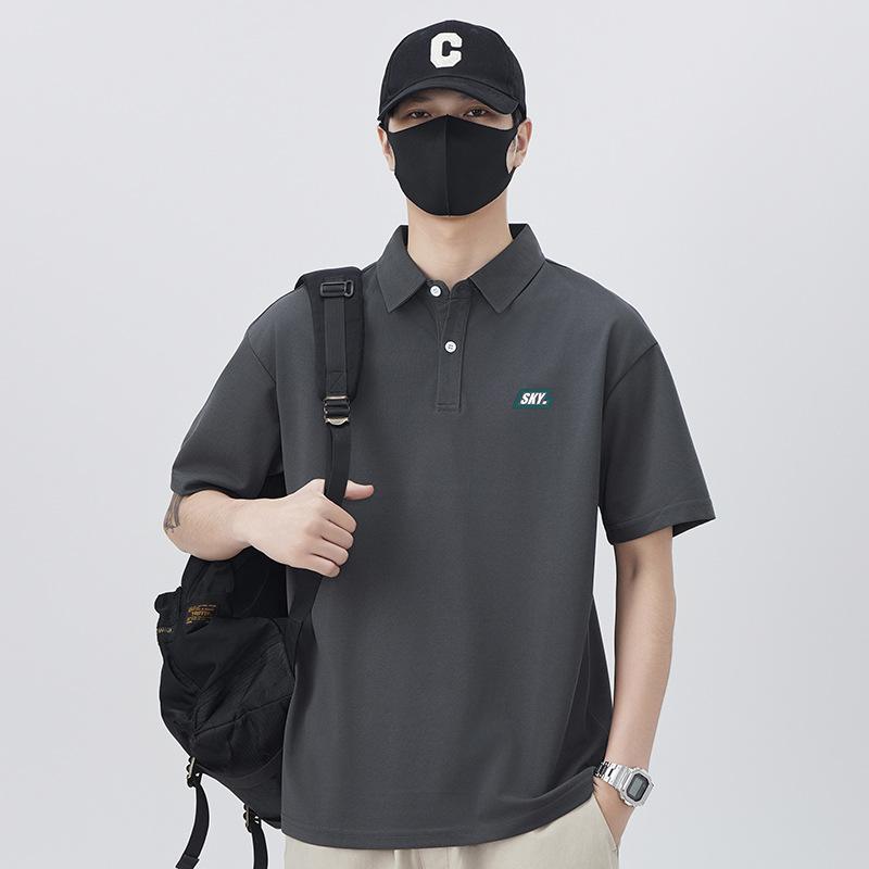 Latest Summer T-shirt Relaxed Fit Lapel Short-sleeved POLO Blouse T-shirt