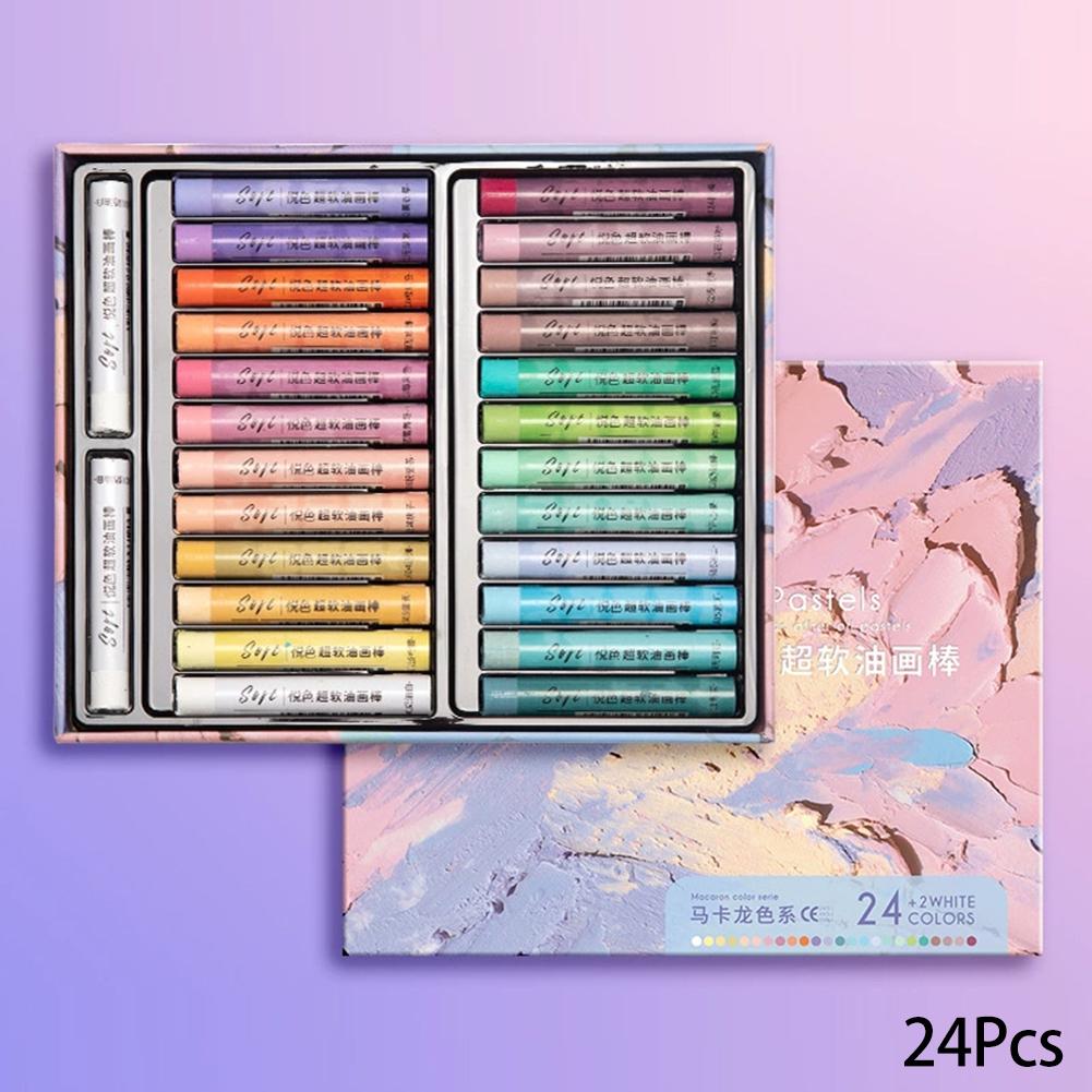 Set di Pastelli a Olio Morbidi Professionali da 24/48 Colori Pastelli Bianchi per Pittura Materiali Artistici Strumenti per Pittura per Artisti Studenti Regali