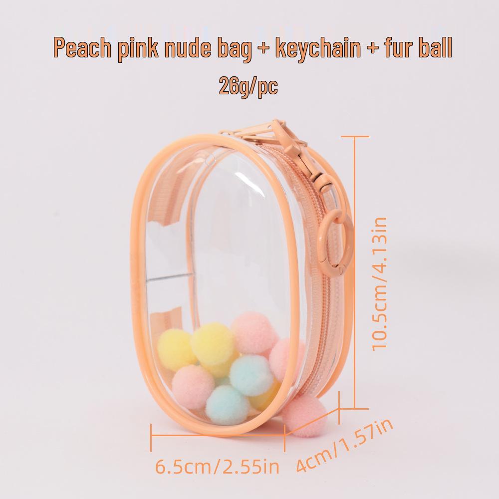 10cm Transparent Dustproof PVC Blind Box Display Bag - Mini Cute Ins Style Stroller Bag with Pendant Holder