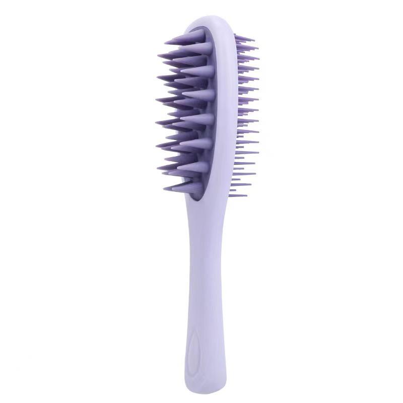 Double-Sided Long Handle Scalp Massage Shampoo Brush & Air Cushion Comb for Wet/Dry Use