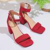 Mid-heeled Women's Shoes, Thick Heel, One-piece Flip-flop Style Sandal