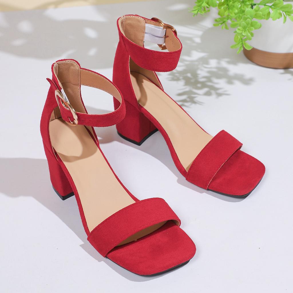 Mid-heeled Women's Shoes, Thick Heel, One-piece Flip-flop Style Sandal