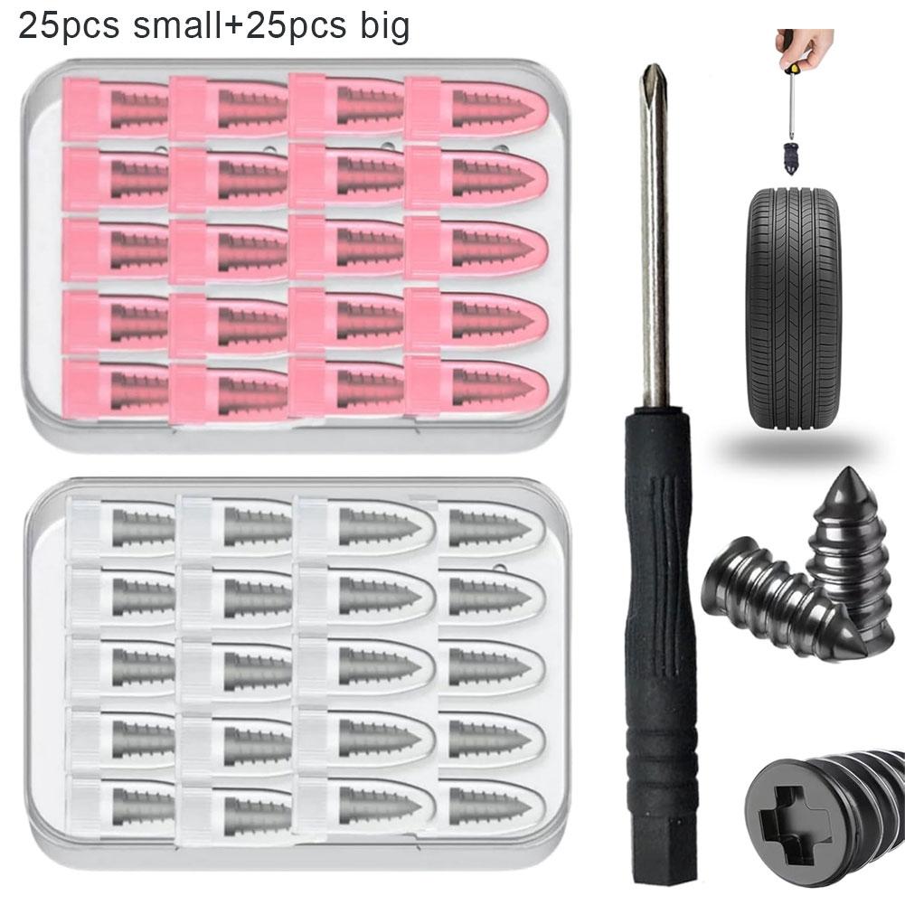 Cars Truck Motorcycle Emergency Vacuum Tire Puncture Fix Kit Rubber Repair Nails with Glue Full Tire Repair Tool Set