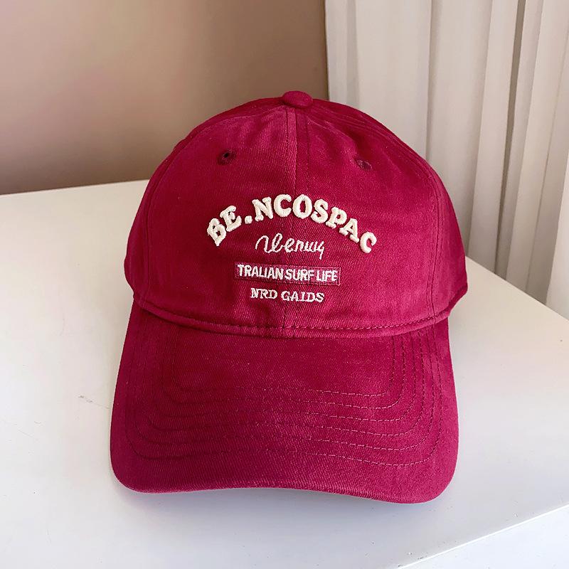 

Ретро бейсболка из чистого хлопка с вышивкой букв для женщин. Новая уличная мода осени с бейсболкой. Шляпа для защиты от солнца на открытом воздухе. M（56-58cm）