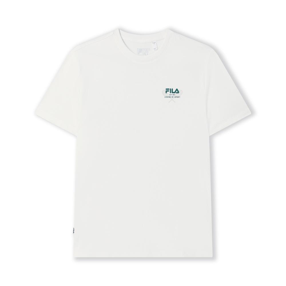 Fila Original Simple Fashion Classic Versatile Short Sleeve T-Shirt Men Tops Cloud-Mushroom-White F11M539106FWT