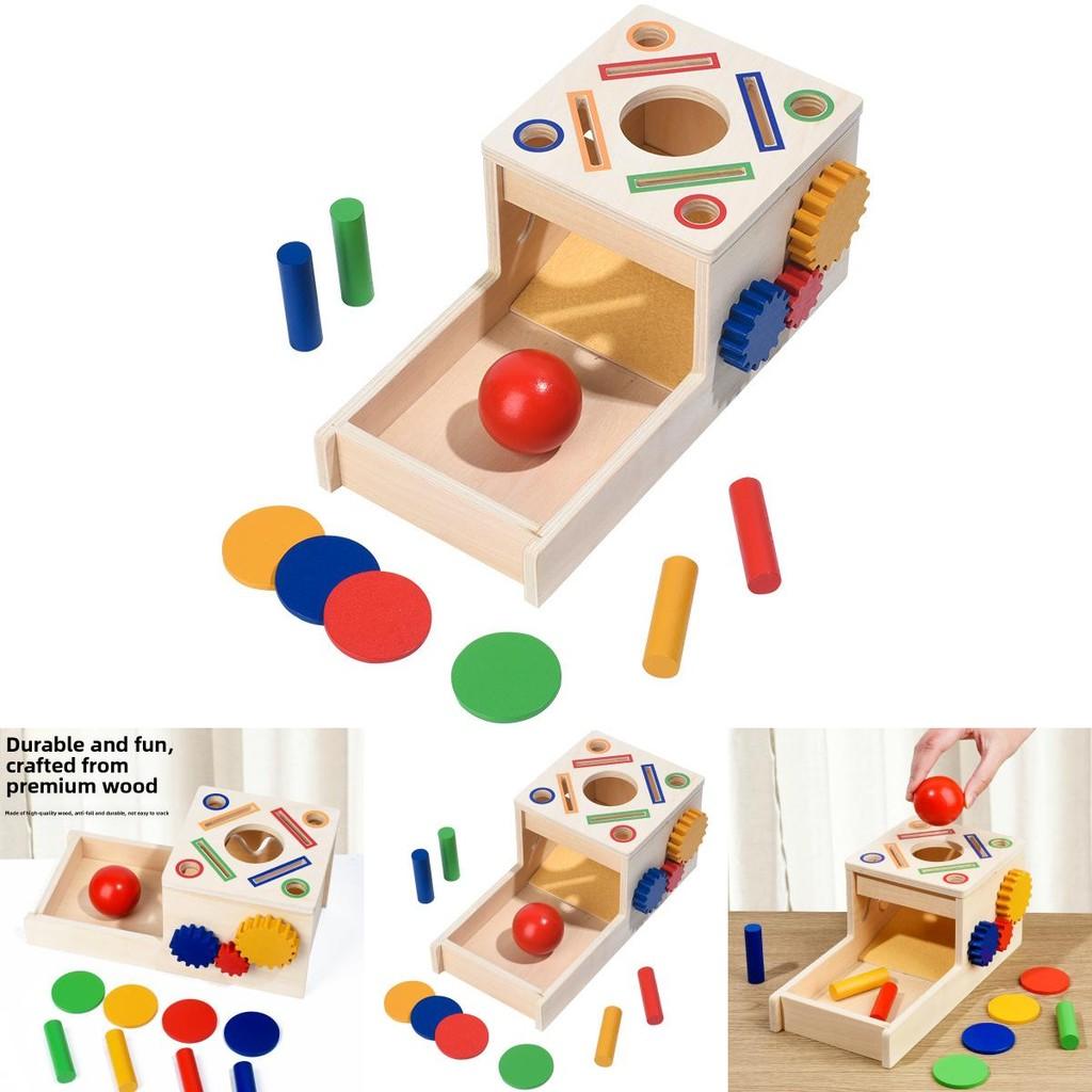 Educational Gear Coin Box Wooden Puzzle Toy For Preschool Learning