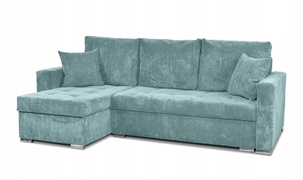 Bonito Corner Sofa Bed Family Meble Corduroy Green