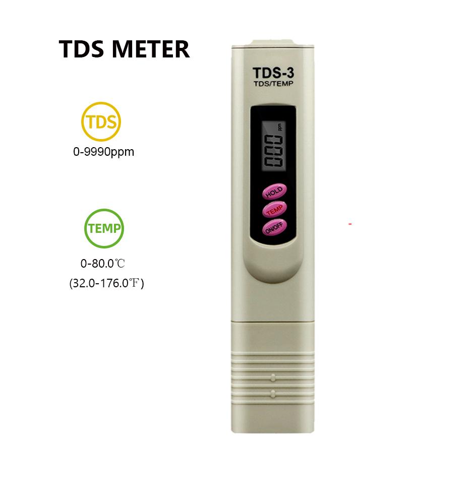 

2 in 1 Temp TDS/PH Meter 0-9999 ppm Digital Water Quality Tester Temperature TDS PH Test Pen for Drinking Water Aquarium