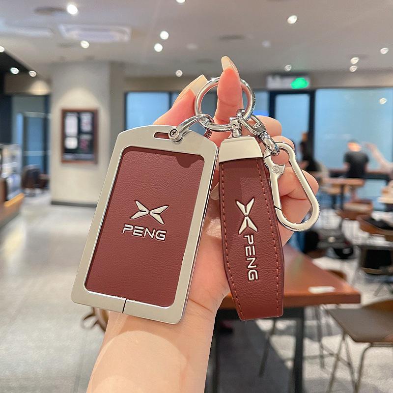 XPeng P7+ 2024 NFC Card Key Case - MONA M03 Car Metal Leather Remote Control Cover.