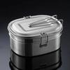 Rectangular Food Container Foldable Handle Food Storage Box Stainless Steel Lunch Box  Canteen