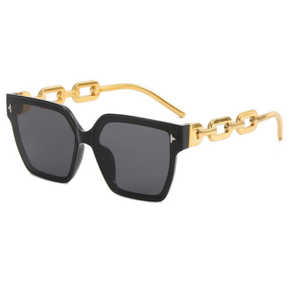 Square Sunglasses New New Arrival Chain Tide Big Frame Women's Sunglasses Ins Internet-Famous Sunglasses Personalized Glasses